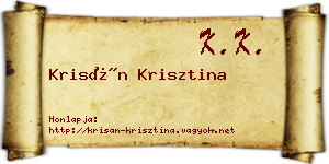 Krisán Krisztina névjegykártya