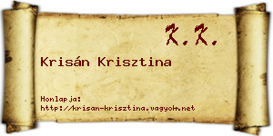 Krisán Krisztina névjegykártya