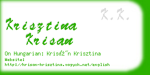 krisztina krisan business card